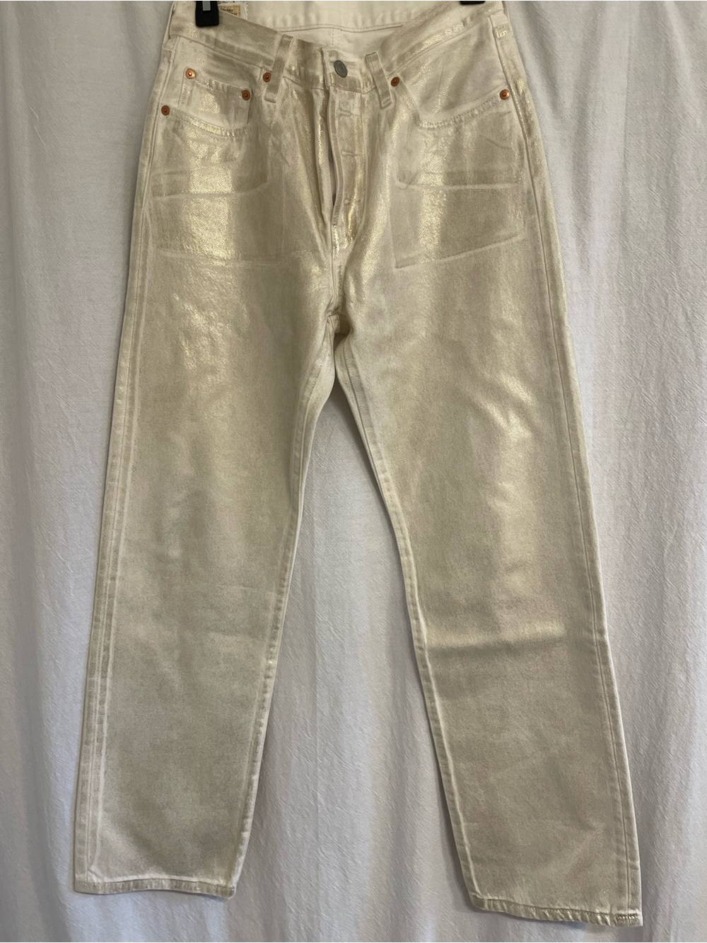 Levi's Metallic Gold 501 90s Jeans, size 27